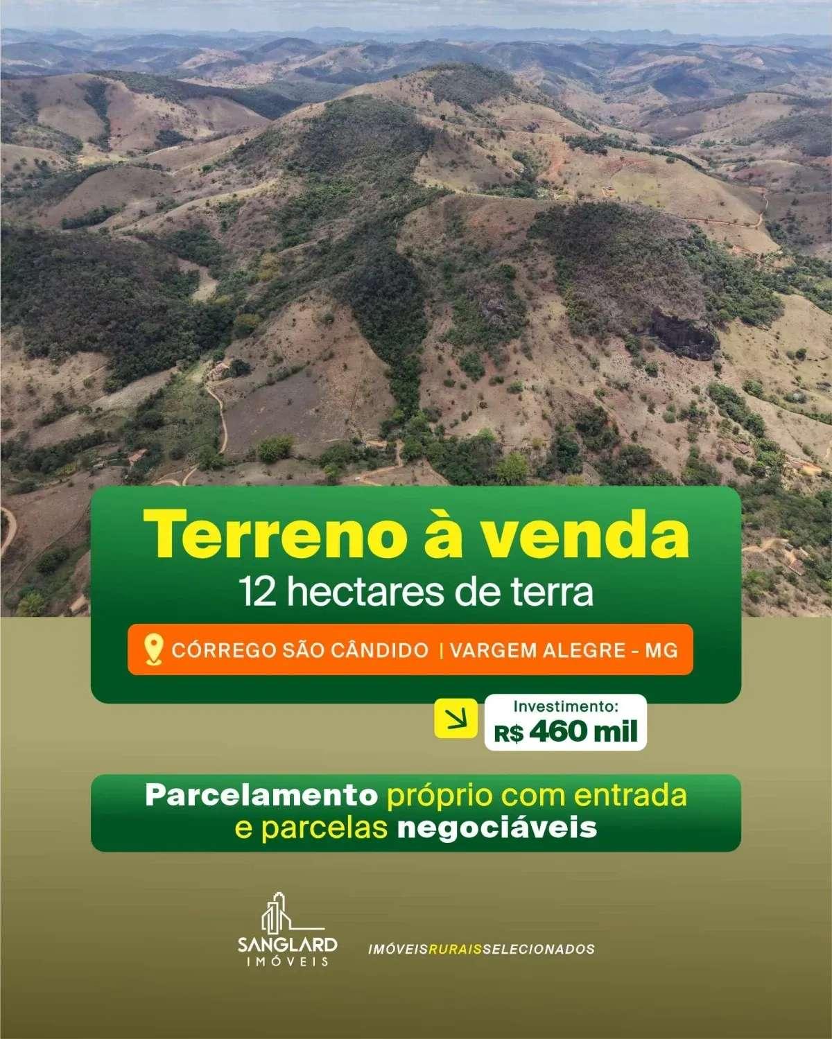 Terreno de 12 hectares à venda em Córrego São Cândido - SANGLARD IMÓVEIS